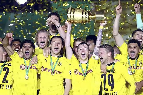 Erling Haaland and Jadon Sancho fire Dortmund to 5th German Cup title