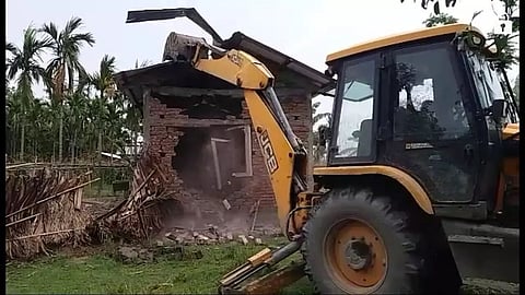 Sonitpur district administration carries out eviction drive in Jamugurihat