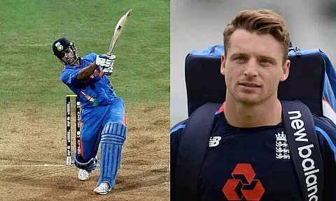 Love the shot of Dhoni's 2011 WC winning six: Buttler