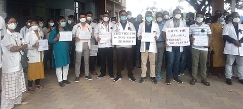 Junior Doctors' Association of Jorhat Medical College & Hospital Stage Protest