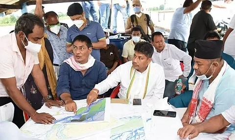 Minister Pijush Hazarika Visits Flood and Erosion-affected Areas in Doomdooma
