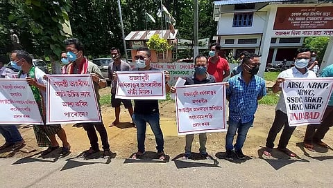 Rabha Bodies Stage Protest in Boko