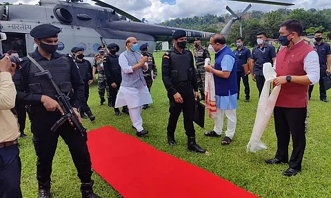 Assam CM Welcomes Union Minister Rajnath Singh, to Inaugurate Kimin-Potin Road