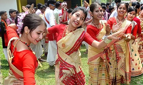 Pre-Bihu celebration in school