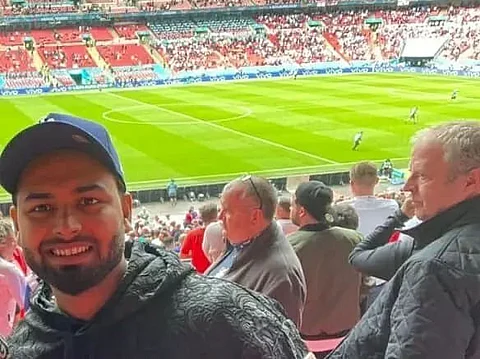 Pant drops in at Wembley to watch England play Germany