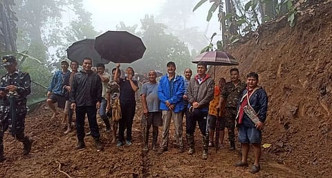 MLA Ojing Tasing visits construction of bypass road at Rottung Village
