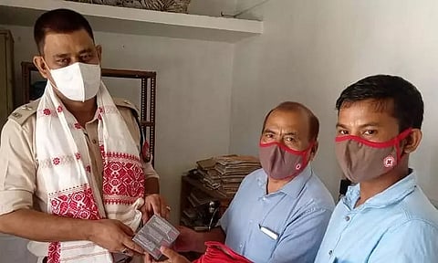 Indian Red Cross Society distributed masks and soaps in Sivasagar