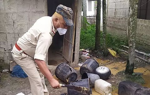 Massive operation conducted against illicit liquor across Golaghat district