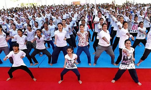 Self-defense training for girl students