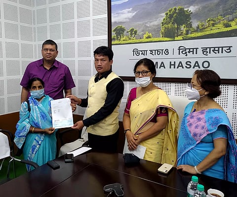 COVID-19 widows receive cheques of rupees 2.5 lakh in Haflong