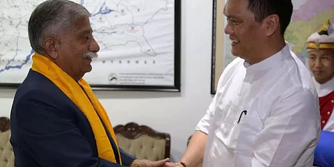 Arunachal Governor BD Mishra, Chief Minister Pema Khandu interact with jawans