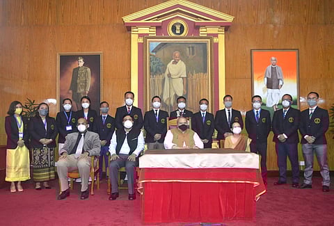 Meghalaya Governor Satya Pal Malik interacts with MCS officers