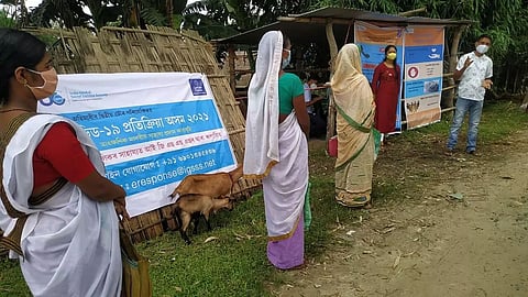 Food items distributed among COVID affected families in Lakhimpur district