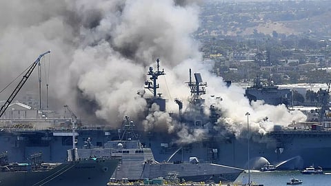 US Navy charges sailor over 2020 warship fire