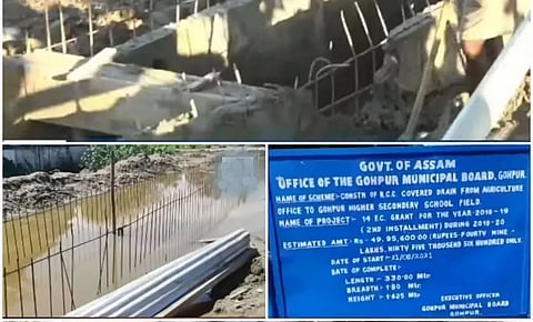 Mass irregularities alleged in drainage construction at Gohpur town in Biswanath