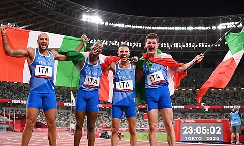 Italy claim men's 4x100m relay gold