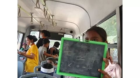 'Classroom in bus' provides free education to deprived children