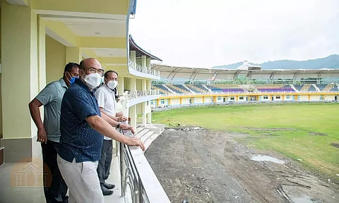 Manipur CM Biren Singh Inspects Newly Constructed Pavilion of Luwangpokpa Multi-Sports Complex