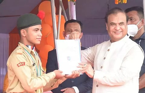 Pradip Das NCC cadet of 10 Assam Battalion win Bir Chilarai Award