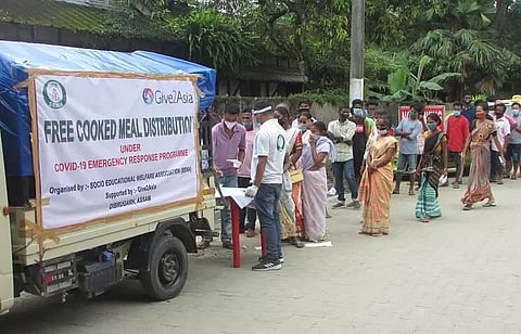SEWA distributes meals to COVID-infected families in Dibrugarh