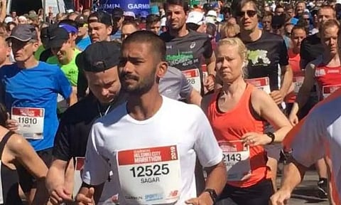 Mangaldai youth Sagar Rai Deka takes part in Helsinki City Marathon