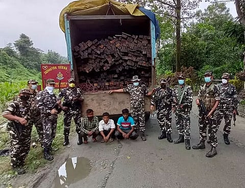 Truck loaded with wood planks seized by 23rd battalion SSB Lalpool