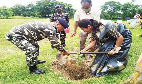 Plantation drive by Sashastra Seema Bal (SSB) at Mangaldai