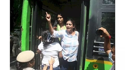 Congress women, youth wings protest against fuel price hike, inflation