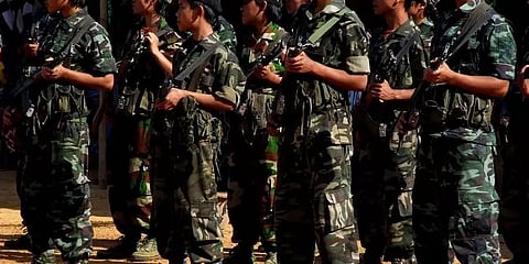 Eastern Naga National Government (ENNG) militant surrenders before security forces in Arunachal