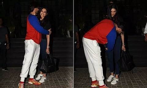 Bollywood Actress Deepika Padukone shows off PDA with Ranveer Singh