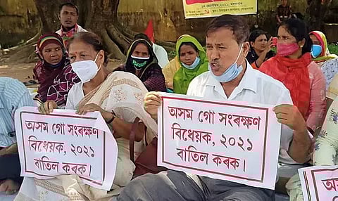 CPI (Marxist) staged protest against Assam Cattle Preservation Act in Goalpara