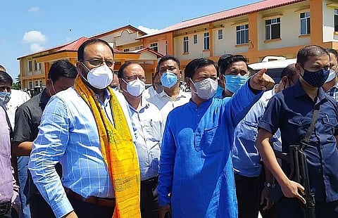 Assam Health Minister Keshab Mahanta visits Ayurvedic College site in Dudhnoi