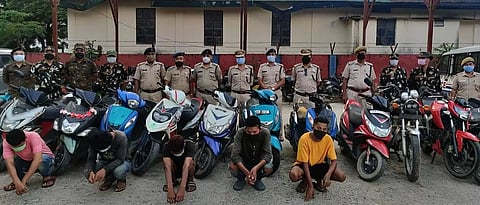 Bike-lifter gang busted in Itanagar: Police recovers 18 stolen two-wheelers; arrest 5 accused and solve 12 cases