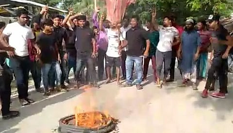 Darrang Bandh Supporters Burn Effigy Of Assam CM Himanta Biswa Sarma