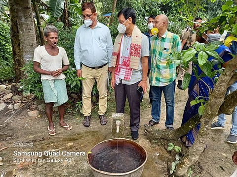 Minister UG Brahma inspects Borati Piped Water Supply Scheme under JJM in Sonitpur district