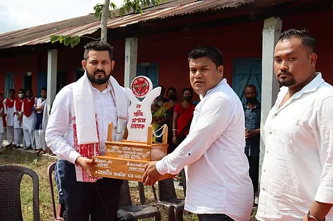 AASU GS Sankor Jyoti Baruah inaugurated Swahid Bedi at Naharkatia