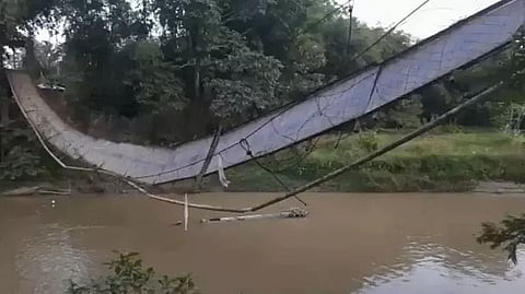 30 School Students Injured After Hanging Bridge Collapses In Karimganj District Of Assam