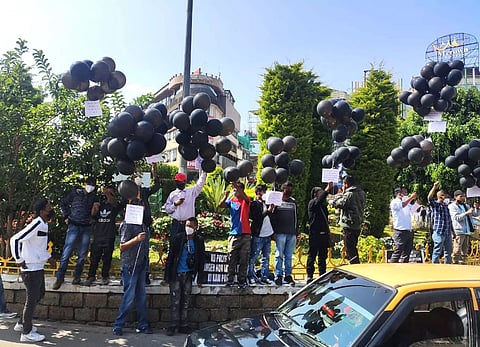 Black balloons demonstrate public fury in Meghalaya