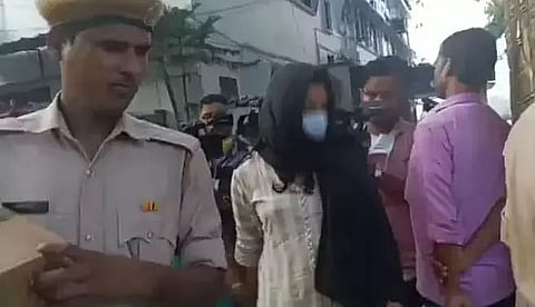 Accused Debjani Das taken for scene recreation by Gorchuk Police