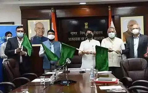 Minister Jyotiraditya M. Scindia flagged off first direct flight on Shillong-Dibrugarh route