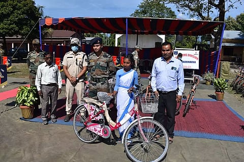 Indian Army distributes bicycles to needy students in Udalguri