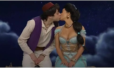 Kim Kardashian and Pete Davidson Shares On-Screen Kiss on SNL Show, Sources Say "They Are Really Happy"