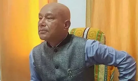 South Shillong MLA Sanbor Shullai inspects contruction of various projects