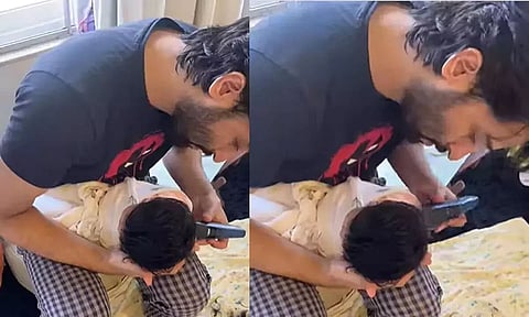 Shaheer Sheikh Giving Haircut to 2-Month-old Daughter Anaya: Video Goes Viral