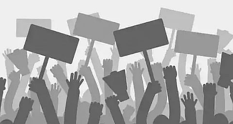 Anganwadi workers and helpers stage protest in Guwahati