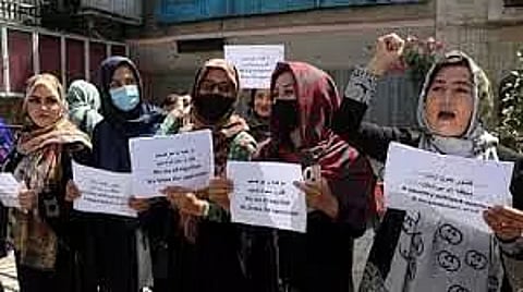 Afghan women protest against new restrictions