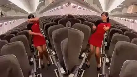 SpiceJet Air Hostess Dances to Kacha Badam Song: Watch Viral Video