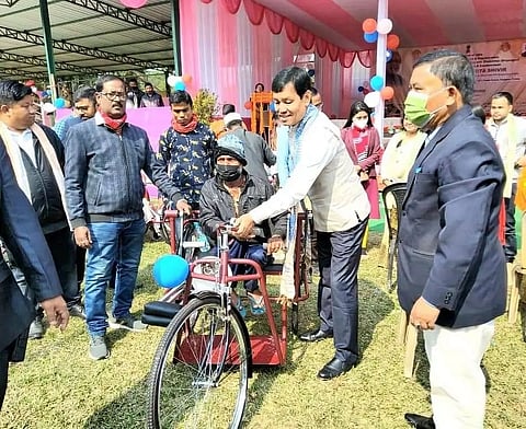 Minister UG Brahma distributes assistive devices to divyangjan in Chirang district