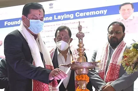 Sarbananda Sonowal lays foundations for Panchkarma Block, 3 buildings and a laboratory