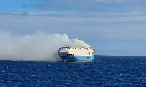 Cargo Ship Carrying Luxurious Cars Is On Fire In The Middle Of Atlantic